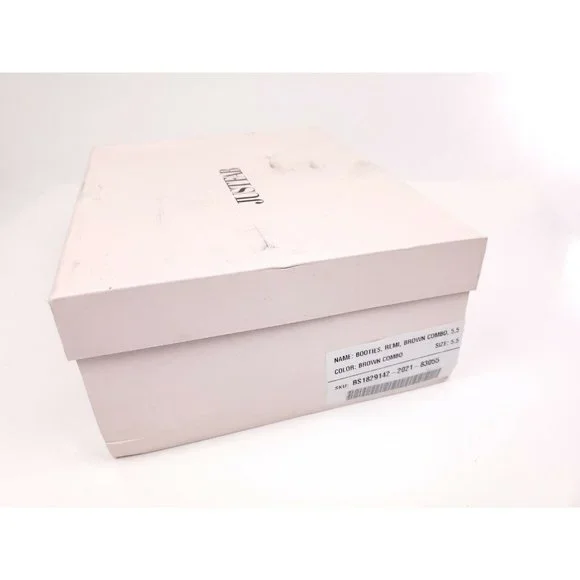 JUSTFAB Remi Brown Combo Side Zipper Platform Heel Bootie Boots Size 5.5 - Picture 9 of 9